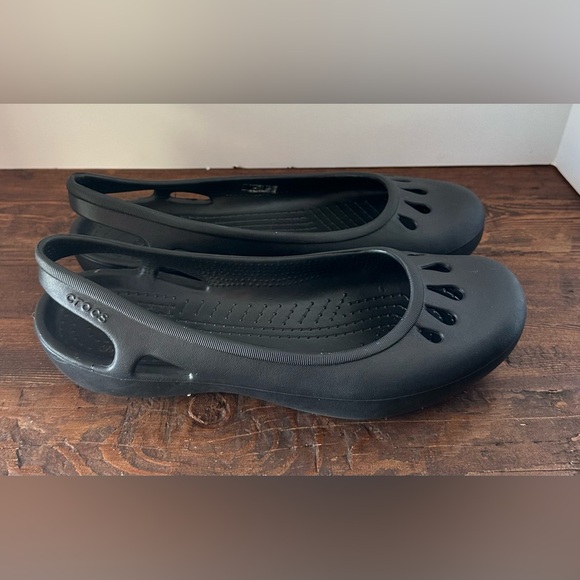 Crocs Slip On Slingback Closed Toe Kadee Ballet Flats Women Black Size 10. - Picture 6 of 9